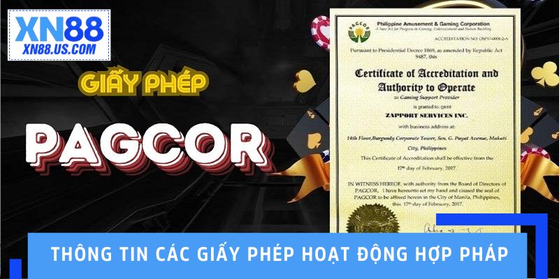 Thông tin các giấy phép cá cược hợp pháp tại nhà cái